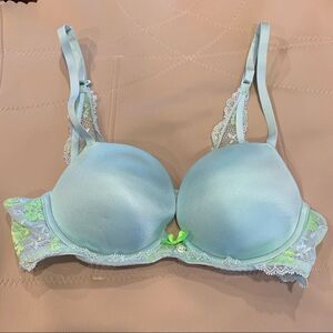 Victoria’s Secret Blue and Green Push-Up Bra Size 34B
